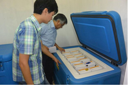 Vinacontrol CE hiệu chuẩn tủ vắc xin và nhiệt kế tại Trung tâm y tế Thành phố Đồng Xoài