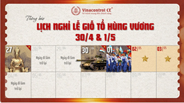 THÔNG BÁO LỊCH NGHỈ LỄ GIỖ TỔ HÙNG VƯƠNG, NGÀY GIẢI PHÓNG MIỀN NAM VÀ QUỐC TẾ LAO ĐỘNG NĂM 2026