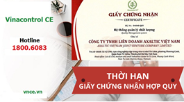 Hiệu lực của Giấy chứng nhận hợp quy