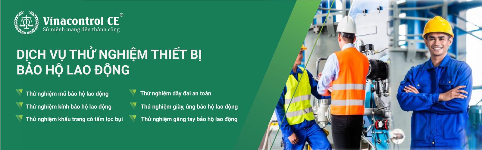 Banner thử nghiệm thiết bị bảo hộ lao động