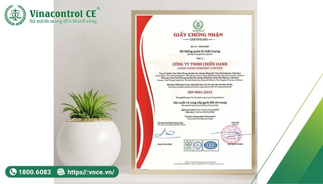 Mẫu giấy chứng nhận ISO 9001:2015 Quốc tế phiên bản mới nhất 