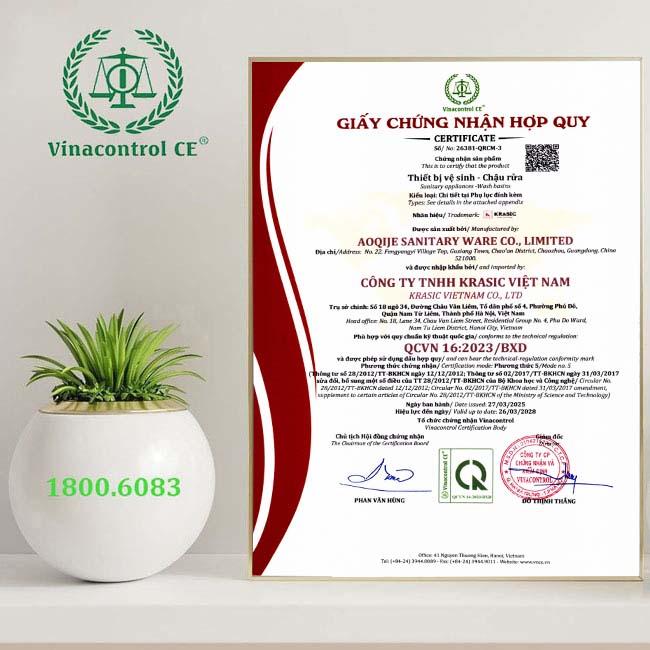 giấy chứng nhận hợp quy chậu rửa